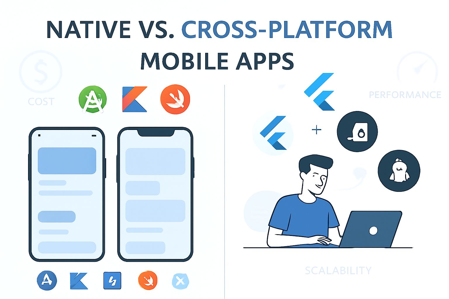 Native And Cross-Platform Mobile Apps Comparison Graphic